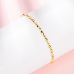 Настоящее золото 18K Браслеты из латунной цепочки для женщин, овальные, долговечный, стойки покрытие, без кадмия и без свинца, реальный 18 k позолоченный, 18x0.25 см
