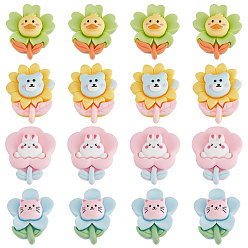 (52) Непрозрачная лаванда 60 шт 4 стиль непрозрачные кабошоны из смолы, для аксессуаров своими руками, цветок с животным, разноцветные, 15 шт / стиль