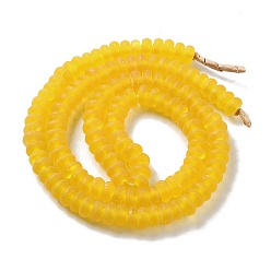 Золотистый Непальские бусины лэмпворк ручной работы, матовые, рондель, золотые, 9~9.5x4.5~5 мм, отверстие : 1.8 мм, около 133 шт / нитка, 25.20'' (64 см)