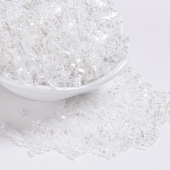 (QTL160) Crystal Luster MIYUKI Quarter TILA Beads, Japanese Seed Beads, 2-Hole, (QTL160) Crystal Luster, 5x1.2x1.9mm, Hole: 0.7mm, ; about 24000pcs/500g