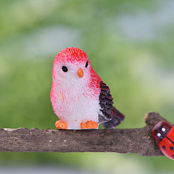 Красный Украшения для показа фигурок птиц из смолы, для украшения дома, красные, 28x23 мм