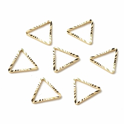 Echt 24 k vergoldet Messing Verbinderring, langlebig überzogen, cadmiumfrei und bleifrei, Dreieck, echt 24 k vergoldet, 8x9x1 mm, Innendurchmesser: 6x6 mm