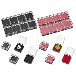 (52) Непрозрачная лаванда 24 шт. 2 цвета пластиковые упаковочные коробки с губкой внутри для брошей, прямоугольные, разноцветные, 3.8x3.05x2.15 см, 12 шт / цвет