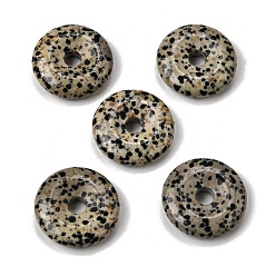 Далматинских Джаспер Природные яшмы далматин подвески, подвески в виде пончиков/пи-дисков, 29.5~30.5x7.5~8 мм, отверстие : 6.3~6.5 мм