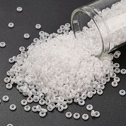 (161F) Transparent AB Frost Crystal Toho 8/0 полукруглые бусины, японский бисер, (161 f) прозрачный аб морозный кристалл, 3x1.15 мм, отверстие : 1.2 мм, около 33500шт./фунт(450г)