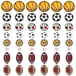 (52) Непрозрачная лаванда 48 шт 8 стиль компьютеризированной вышивки ткань утюг на / пришить заплатки, аксессуары для костюма, аппликация, мяч тема, разноцветные, 22~60x22~61.5x1~2 мм, 6 шт / стиль