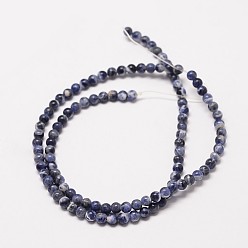 Sodalite Natural Sodalite Round Bead Strands, 4mm, Hole: 1mm, about 98pcs/strand, 16 inch