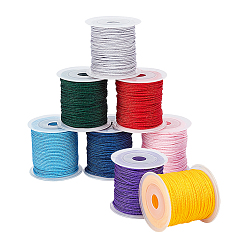 Color mezclado Hilos de nylon trenzado, color mezclado, 2 mm, 23 m / rollo, 8 rollos / set
