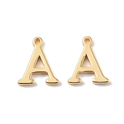 Letter A Латунные подвески, реальный 18 k позолоченный, буква a, 9.5x8x1.4 мм, отверстие : 0.8 мм
