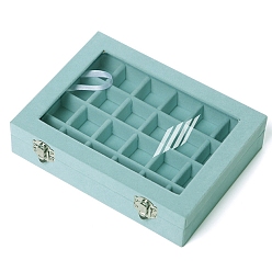 Бирюза Бархатные кольца ювелирные изделия ddisplay box, прямоугольные, бирюзовые, 20x15x4.5 см