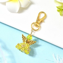 Желтый Подвески из стекла и сплавов «ангел», с сплава шарнирного когтя омара застежками, желтые, 64 мм