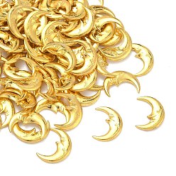 Луна Кабошоны из сплава на космическую тематику, золотые, луна, 12.5x9.5x1.5 мм