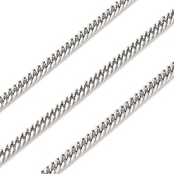 Нержавеющая Сталь Цвет 316 кубинские звенья из хирургической нержавеющей стали, несварные, с катушкой, цвет нержавеющей стали, 5.5x3.5x0.6 мм