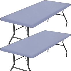 Slate Blue Polyester Tablecloth, for Home Decorations, Rectangle, Slate Blue, 1820x750x0.5mm