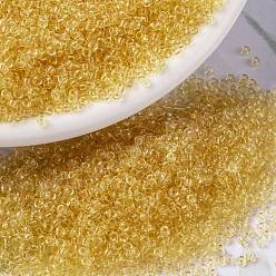 (RR132L) Transparent Light Topaz Миюки круглые бусины рокайль, японский бисер, 15/0, (rr 132 l) прозрачный светлый топаз, 15/0, 1.5 мм, отверстия : 0.7 mm, около 250000 шт / фунт