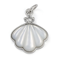 Платина Латунные микро проложить кубического циркония подвески, с оболочкой, долговечный, без свинца и без кадмия, овальные, платина, 17x13.5x4 мм, отверстие : 3 мм