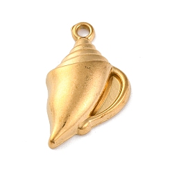 Другие Подвески из нержавеющей стали 304, реальный 18 k позолоченный, раковина, 22x12.5x4.5 мм, отверстие : 1.6 мм