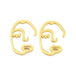 Настоящее золото 18K Латунные подвески, женское лицо, реальный 18 k позолоченный, 21x14x1 мм