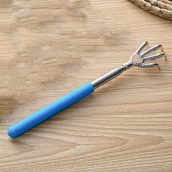 Озёрно--синий Переносная телескопическая скребок для спины из нержавеющей стали, с пластиковой ручкой из ПВХ, выдвижной массажер для спины, Плут синий, 220~580 мм