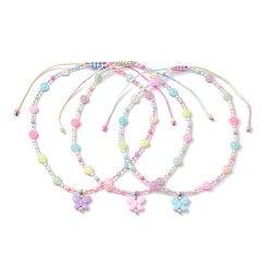 Mixed Color Acrylic Beaded Necklaces, Butterfly, Mixed Color, Inner Diameter: 7.09 inch(18cm)