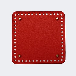 Красный Дно сумки из искусственной кожи, со сплавочной фурнитурой, для самостоятельного изготовления вязаной крючком сумки, красные, 150x150 мм