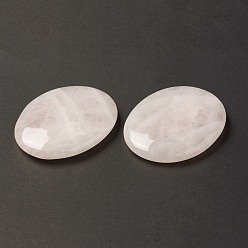 Розовый Кварц Камень для беспокойства из натурального розового кварца для терапии беспокойства, овальный камень большого пальца, 45x34~35x7~8.5 мм