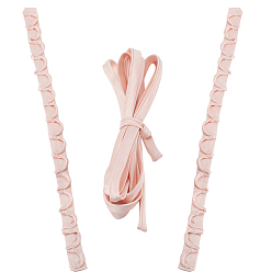 Розовый 1 комплект женской свадебной молнии для замены, атласный корсет с регулируемой посадкой на спине, платье для выпускного вечера со шнуровкой, туманная роза, 482~4000x15~24x2.3~4 мм, 3 шт / комплект