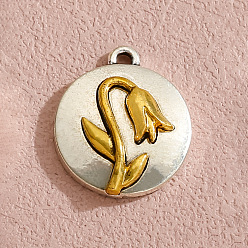 May Lily of the Valley Подвески из сплава , подвески на тему декабрьских цветов, майский ландыш, 21x18 мм