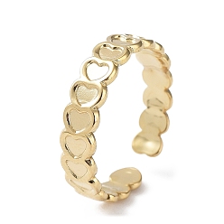 Настоящее золото 14K 304 компоненты открытого кольца манжеты из нержавеющей стали, настройки кольца чашки безеля, сердце, реальный 14 k позолоченный, внутренний диаметр: 17.4 мм, лоток : 2.5x2.5 мм