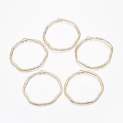 Light Gold Alloy Pendants, Ring, Light Gold, 41~42.5x44~45x1.5mm, Hole: 2.5x1.5mm