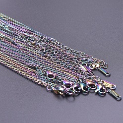 Rainbow Color 304 нержавеющая сталь 3 мм панцирные цепочки, Радуга цветов, 15.75 дюйм (40 см)