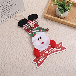 Santa Claus Рождественский бархат с подвесками-колокольчиками, для подвесного украшения елки, Дед Мороз, 240x150 мм