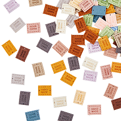 (52) Непрозрачная лаванда 150шт 15 цвета микрофибровые этикетки бирки, этикетки на одежду ручной работы, для джинсов своими руками, , обуви, аксессуары для шляп, прямоугольные, разноцветные, 20x15 мм, 10 шт / цвет