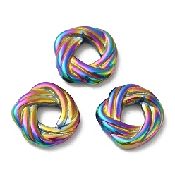 Rainbow Color Ion Plating(IP) 304 Stainless Steel Link Rings, Twisted Ring Connector, Rainbow Color, 13x13x3mm, Inner Diameter: 5mm