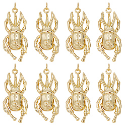 Золотой 10 латунные подвески шт., с прыжковых колец, жук прелести, золотые, 37x17x6.7 мм, Перейти кольцо: 5x0.8 мм, 3 мм внутренним диаметром