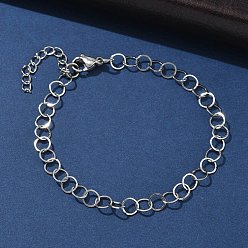 Нержавеющая Сталь Цвет 304 браслеты из нержавеющей стали с цепочками Rolo для женщин, цвет нержавеющей стали, 6-1/2 дюйм (16.4 см)