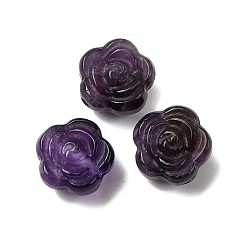 Аметист Резные бусины из натурального аметиста, цветок, 15.5~16x15.5~16x10.5~11 мм, отверстие : 1~1.5 мм