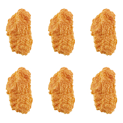 Orange Resin Dollhouse Decorations, Pretending Props, Imitation Foods, Fried Chicken Cutlet, Orange, 69x35x14mm