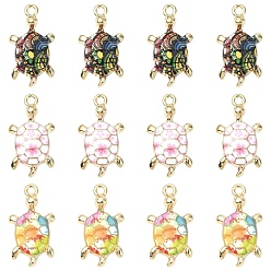 (52) Непрозрачная лаванда 12 шт 3 цвета сплава эмалевые подвески, очарование черепахи, разноцветные, 24x14 мм, 4 шт / цвет