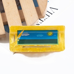 Золотистый Заколки для волос из пвх, аксессуары для волос для женщин и девочек, золотые, 76x42x41 мм