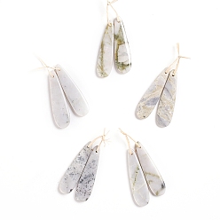 Нефрит Натуральные ксюянские нефритовые подвески, для изготовления ювелирных изделий, слеза, 45~45.5x12~12.5x4~4.5 мм, отверстие : 1 мм