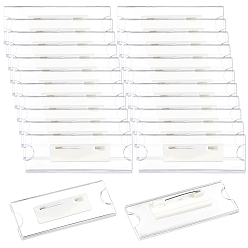 Clear 36Pcs Acrylic Brooch Findings, Adhesive Back Bar Pins with Iron Pins, Clear, 27x70x10mm