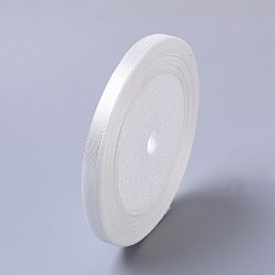 White Single Face Satin Ribbon, Polyester Ribbon, White, 1/4 inch(6mm), about 25yards/roll(22.86m/roll), 10rolls/group, 250yards/group(228.6m/group)