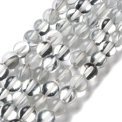 Прозрачный Синтетические лунные лучи, круглые, прозрачные, 8 мм, отверстие : 1 мм, около 23~24 шт / нитка, 7.09~7.32 дюйм (18~18.6 см)