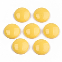 Желтый Непрозрачные кабошоны из смолы, полукруглые / купольные, желтые, 13.5x5 мм