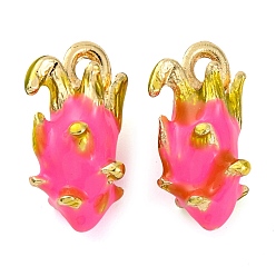 Питайи Подвески из эмали и сплава, фрукты чары, питайи, 15x9x9.5 мм, отверстие : 1.6 мм