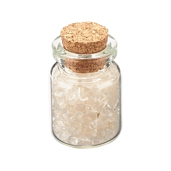 Хрусталь Украшение бутылки желаний прозрачное стекло, бутылочки для исцеления чакры, балансировка драгоценных камней викка, с натуральными кварцевыми кристаллами, 22x34 мм, чип бусины: 1~8x1.5~10x1~7мм