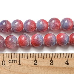 Roja Teñidos de jade natural de hebras, rondo, rojo, 8 mm, agujero: 1.2 mm, sobre 49 unidades / cadena, 15.55 pulgada (39.5 cm)