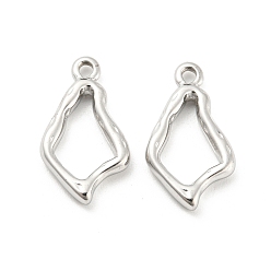 Нержавеющая Сталь Цвет Не тускнеющие 304 подвески из нержавеющей стали, слезинки, цвет нержавеющей стали, 21x12x2.5 мм, отверстие : 1.8 мм