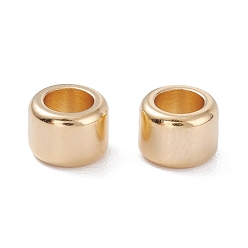 Real 24K Gold Plated Brass Beads, Long-Lasting Plated, Faceted, Column, Real 24K Gold Plated, 7x5mm, Hole: 4mm